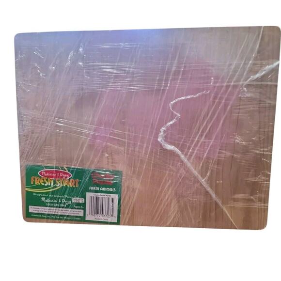 Melissa & And Doug Wooden Fresh Start Chunky Puzzle Farm Animals Cow Pig Chicken - Picture 2 of 2